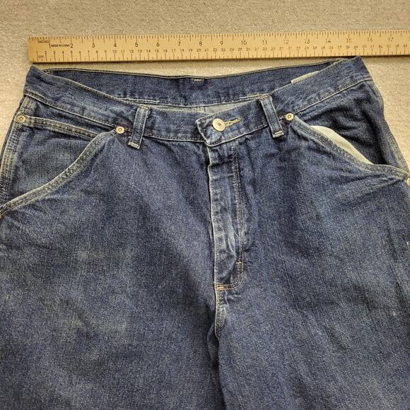 Vintage Wrangler Carpenter Jeans Light Distress Blue Men's Size 32x32 - Picture 4 of 9